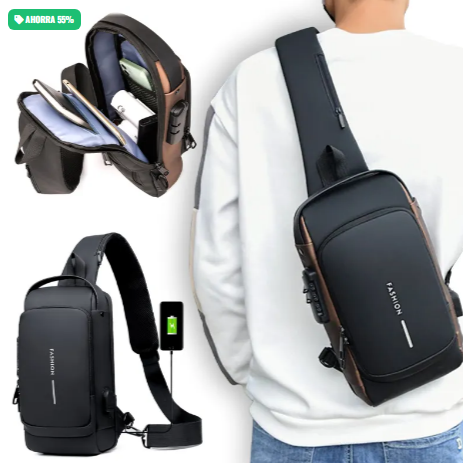 Mochila Antirrobo Multifuncional Con Clave y Cargador